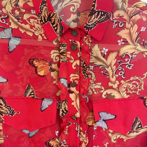 The Kooples Red Floral Blouse - Picture 7 of 11